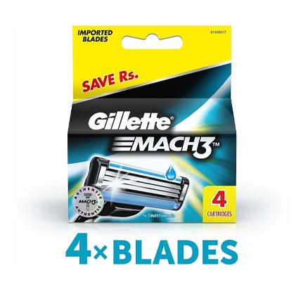 Gillette Shaving Blades Mach 3 Cartridges Set Of 4